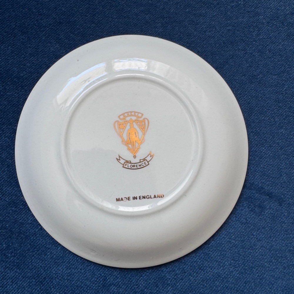 Vintage GUCCI Floral Logo Monogram Gold Trinket Dish Porcelain Tray plate - Picture 4 of 7